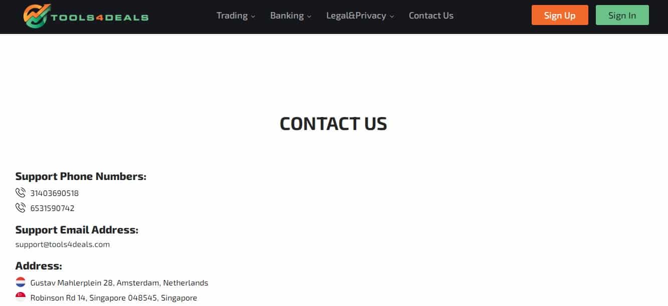 Tools4Deals customer support